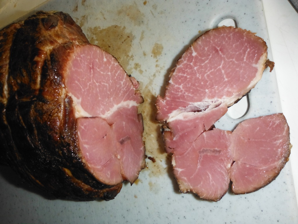 My mouth was watering as I started slicing. At this point, I paused for a picture, and to put the cast iron skillet on the stove to start heating.