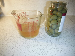 Enough olives for dozens of martinis, but only enough brine for 3-4. How do we solve this?
