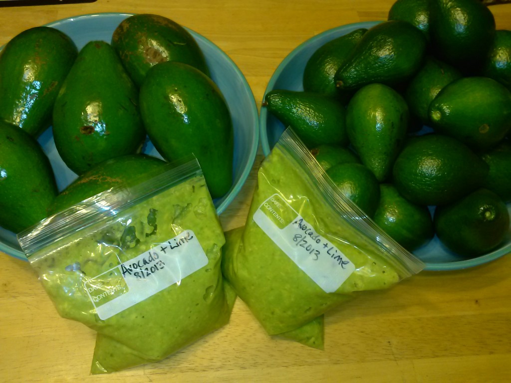 Preserving avocados