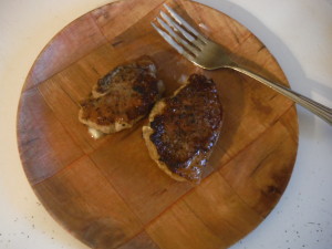 Pan Seared Pork Chops (Yes, that is butter on the fork)