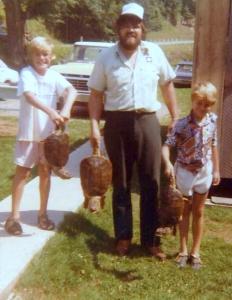 Me as a kid, catching turtles for dinner