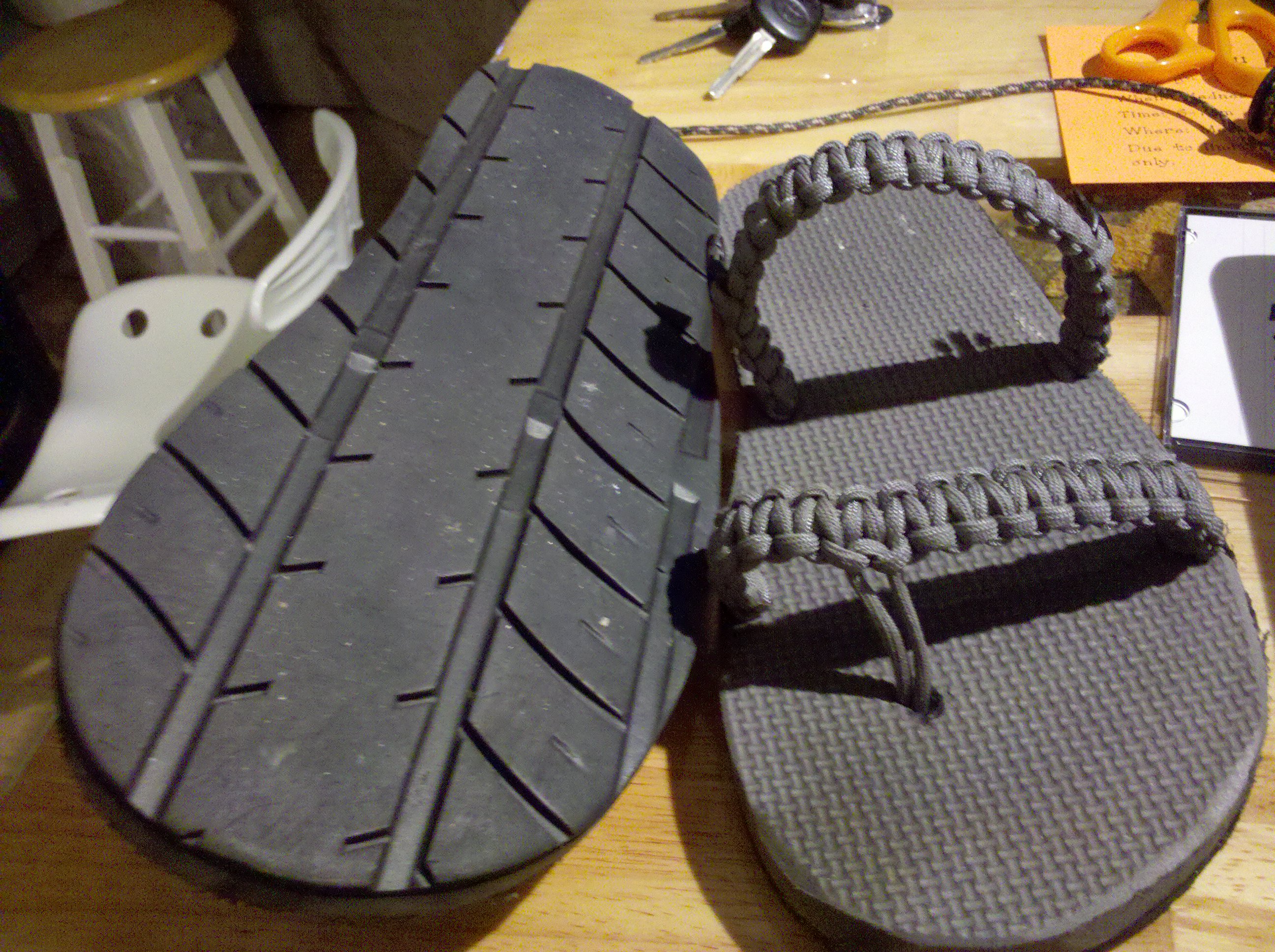 An old project Making your own flip  flop  sandals  